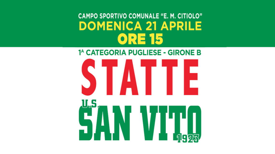 US San Vito – Statte ore 15